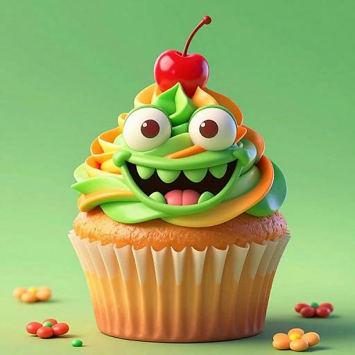 Whimsical Monster Cupcake Delight
