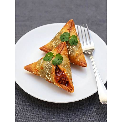 Crispy Samosas with Spicy Sauce
