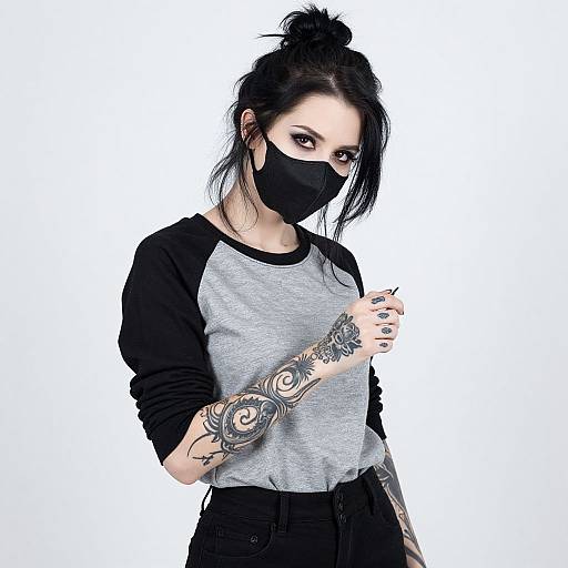Edgy Gothic Woman with Tattoos