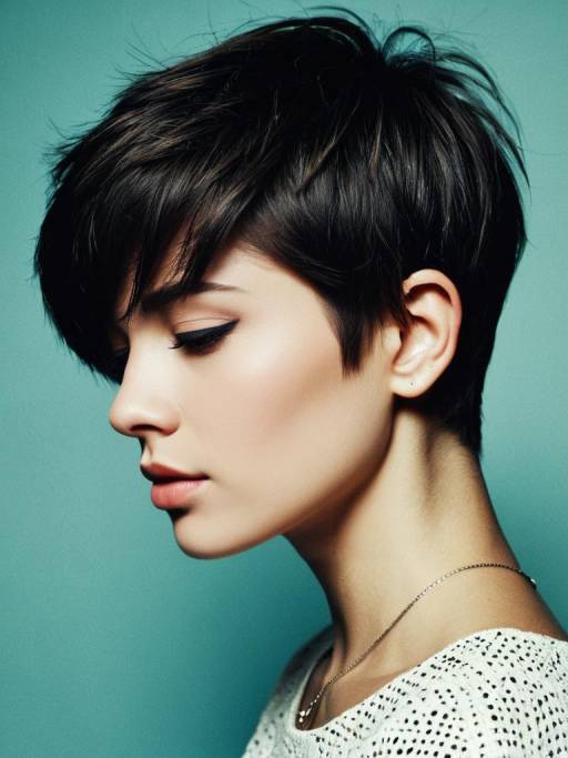 Woman with Pixie Haircut Profile