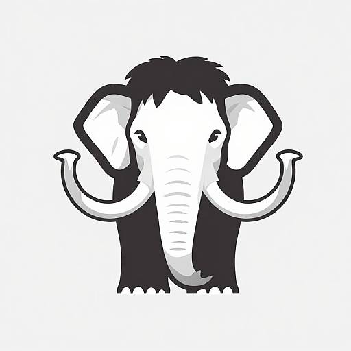 Minimal Woolly Mammoth Vector Logo