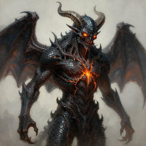 Ember-Fissured Abyssal Imp with Obsidian Skin