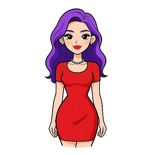 Chic Woman in Red Mini Dress