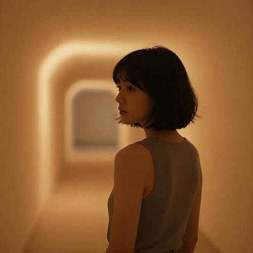 Futuristic Corridor Portrait of a Woman