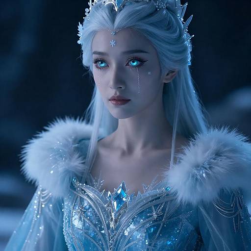 Polar Night Ice Empress Cinematic Portrait