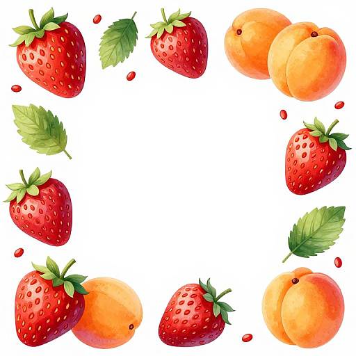 Vibrant Strawberry and Apricot Fruit Frame