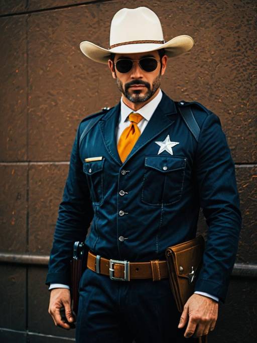 Man in Agent Texas Cosplay Costume