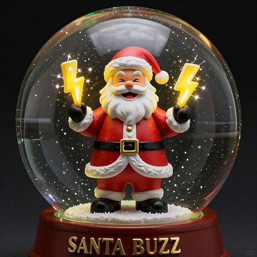 Evil Santa Snow Globe with Lightning