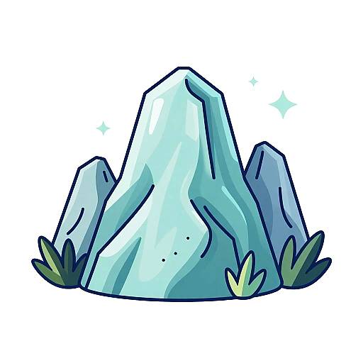 Vibrant Glass Mountain Vector Art