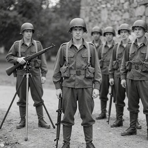 Dramatic WWII Soldiers in Black-and-White