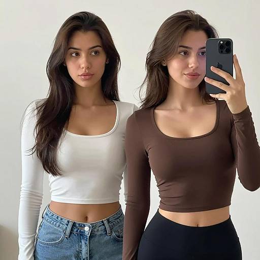 Mirror Selfie of Two Stylish Women