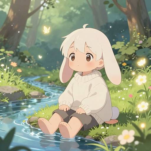 Charming Anime Bunny Boy by Stream