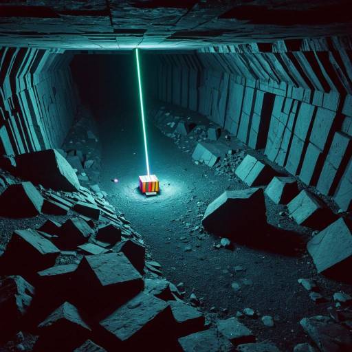 Synthwave Underground Cave with Neon Light