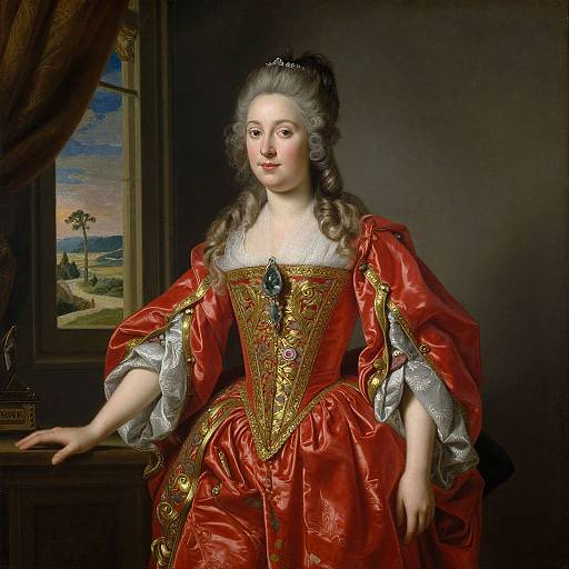 Baroque Woman in Ornate Attire