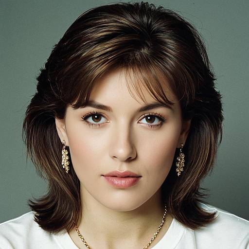 Young Woman with Mullet Haircut and Jewelry