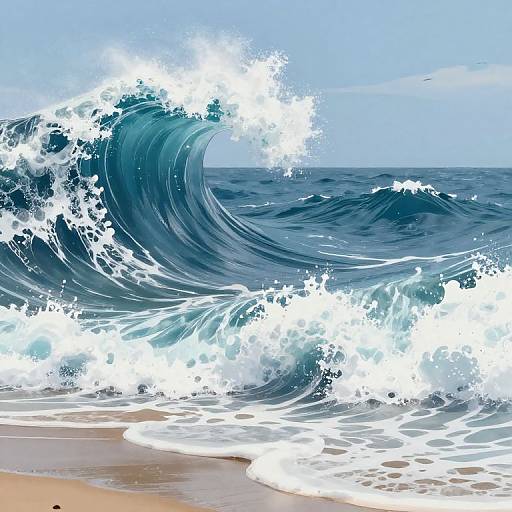 Majestic Ocean Waves Illustration
