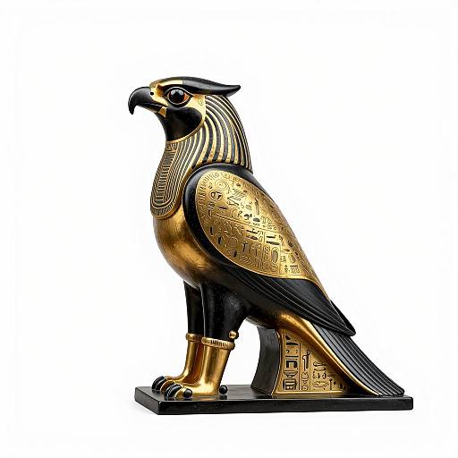 Exquisite Egyptian Falcon Statue Illustration