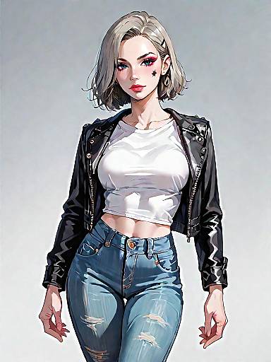 Realistic Female Character in Casual Attire