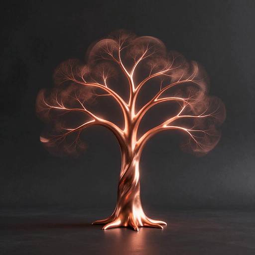 Futuristic Rose Gold Light Tree