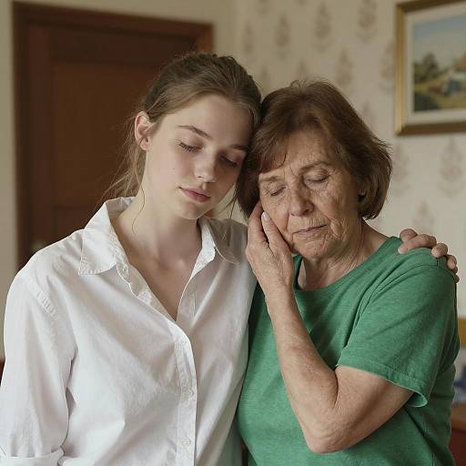 Comforting Moment Between Young and Older Women