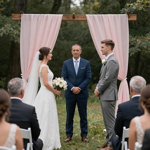 Charming Forest Wedding Ceremony Scene
