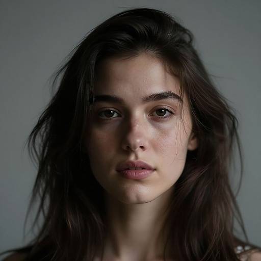 Photorealistic Headshot with Windswept Hair