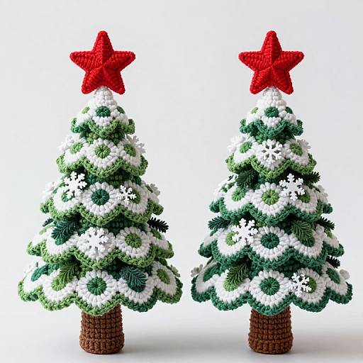 Intricate Crocheted Christmas Trees