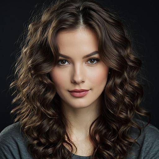 Portrait of Young Woman with Loose Curls