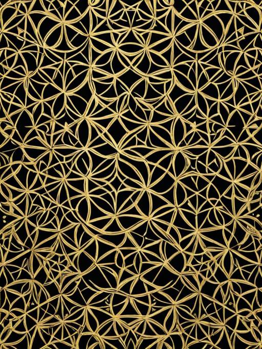 Abstract Golden Islamic Tessellation Pattern