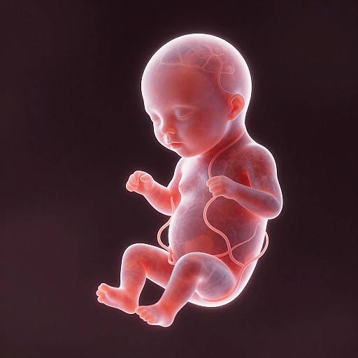 Artistic Digital Illustration of Human Fetus