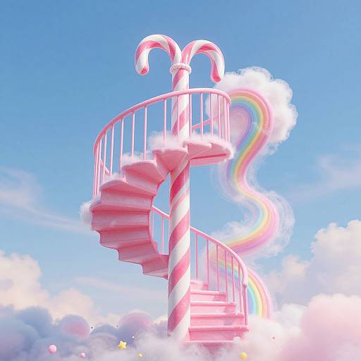 Colossal Candy Cane Spiral Staircase