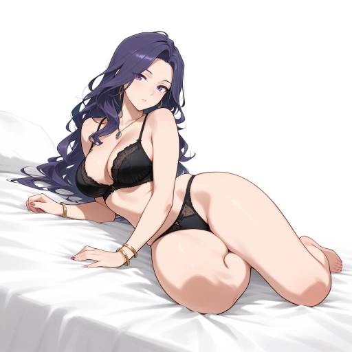 Enigmatic Woman Lying on Bed Enigmatic Woman Lying on Bed