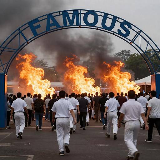 Dramatic Chaos Under the Famous Archway