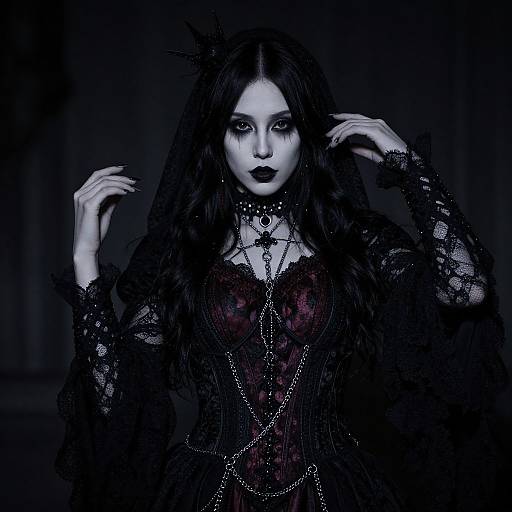 Gothic Woman in Moody Setting