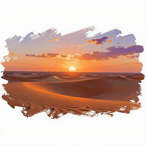 Impressionist Sunset Over the Sahara Desert