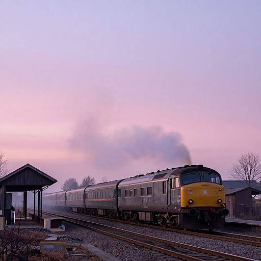Vintage Diesel Train at Dawn