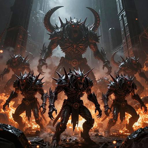 Chaos Daemon Horde Charging Through Obsidian Fortress