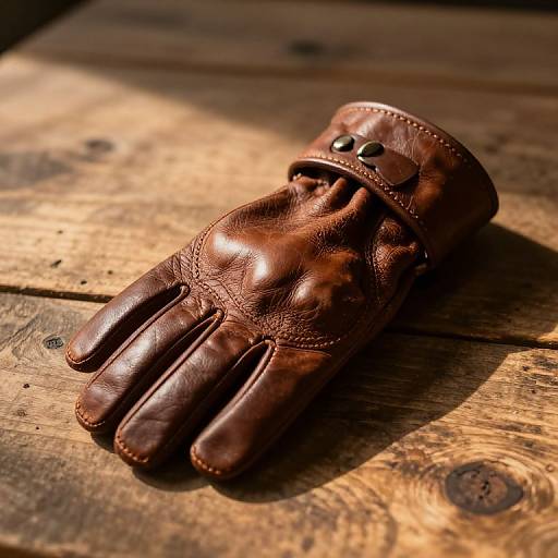 Guante Vintage de Cuero Detallado