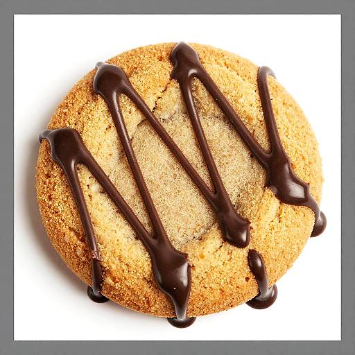 Chocolate Drizzled Round Cookie