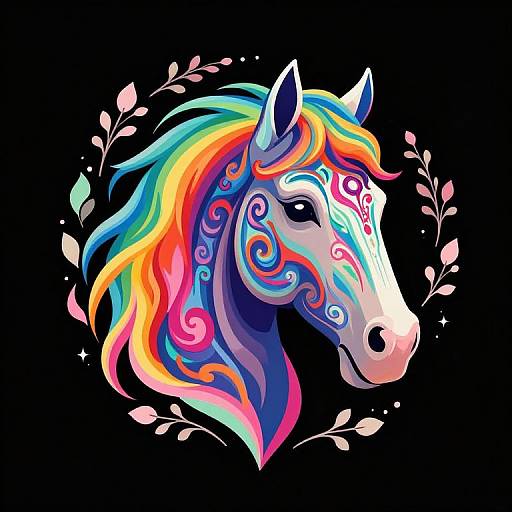 Vibrant Fantasy Horse Emblem