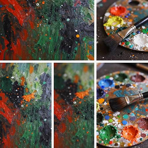 Vibrant Abstract Painting Collage