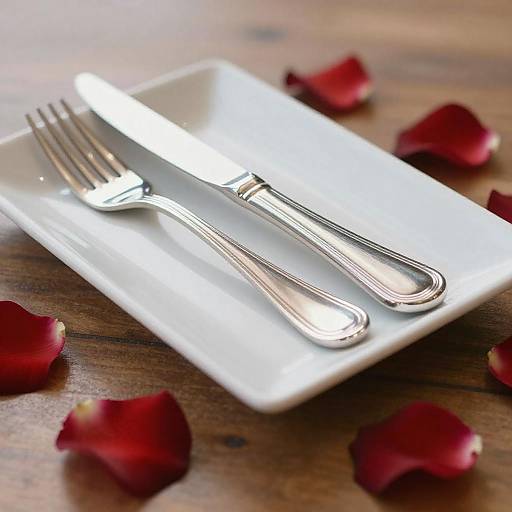 Elegant Table Setting with Rose Petals