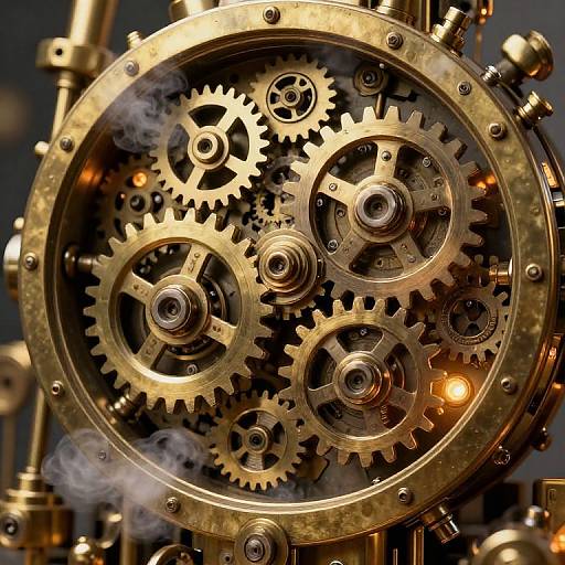 Intricate Steampunk Gears and Cogs
