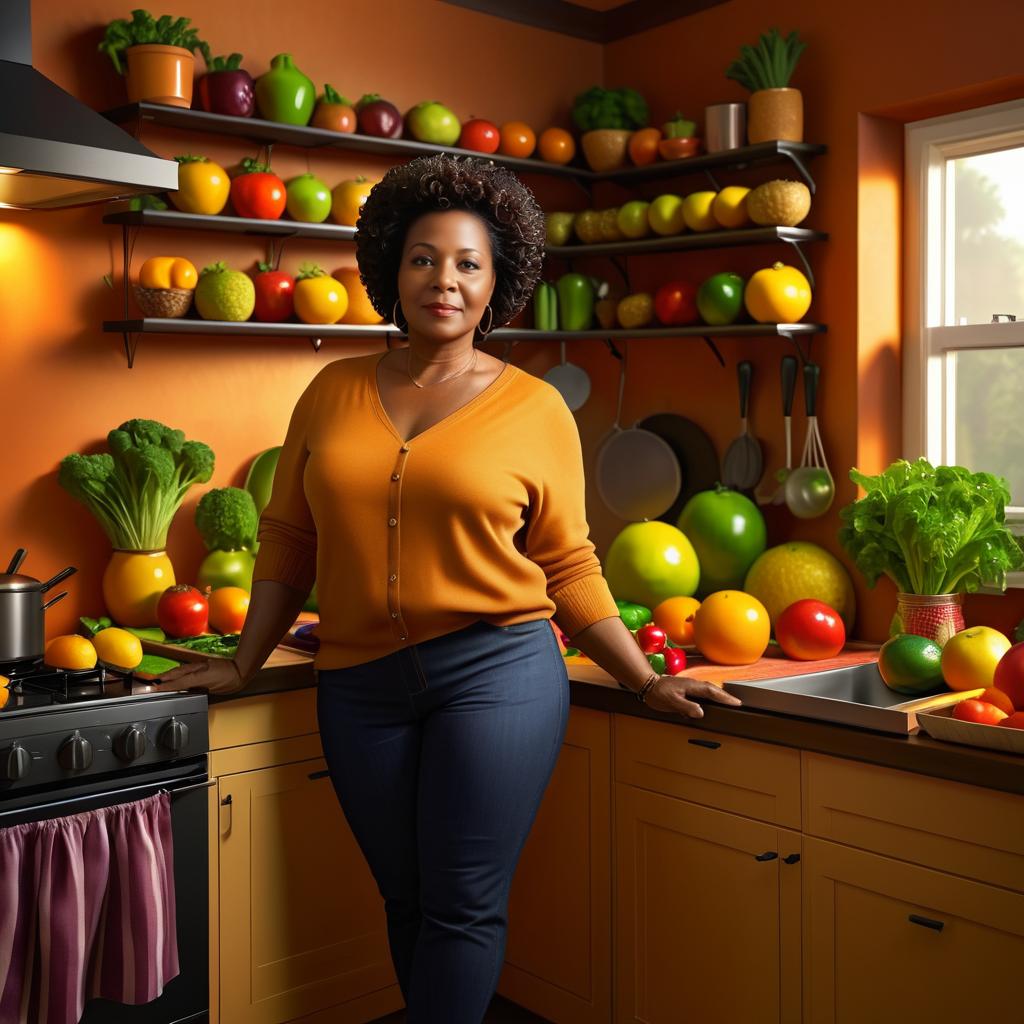 Cozy Kitchen Portrait of a Black Woman