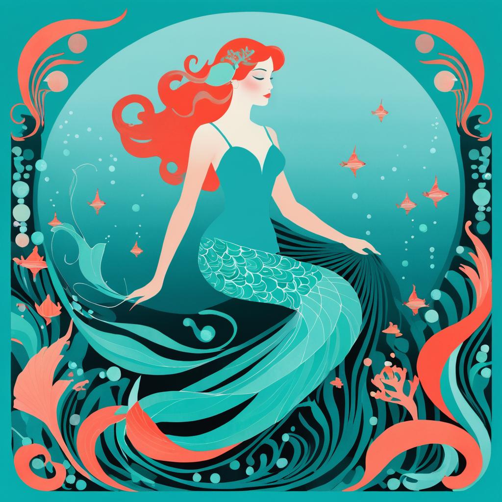 Mermaid Doodle Art Print Inspiration