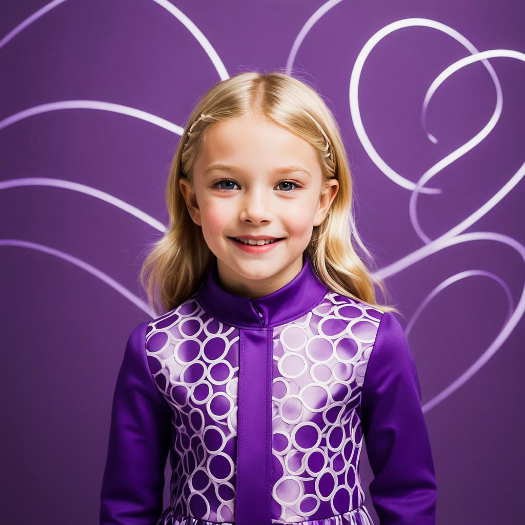 Cheerful Girl in Purple Outfit Portrait