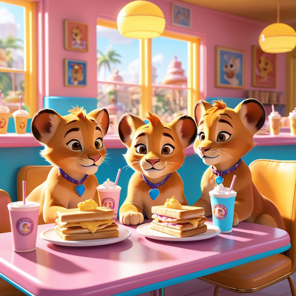 Simba and Nala's Colorful Breakfast Adventure