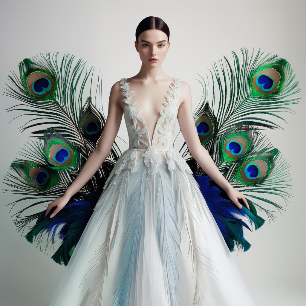 Elegant Minimalism with Peacock Feathers