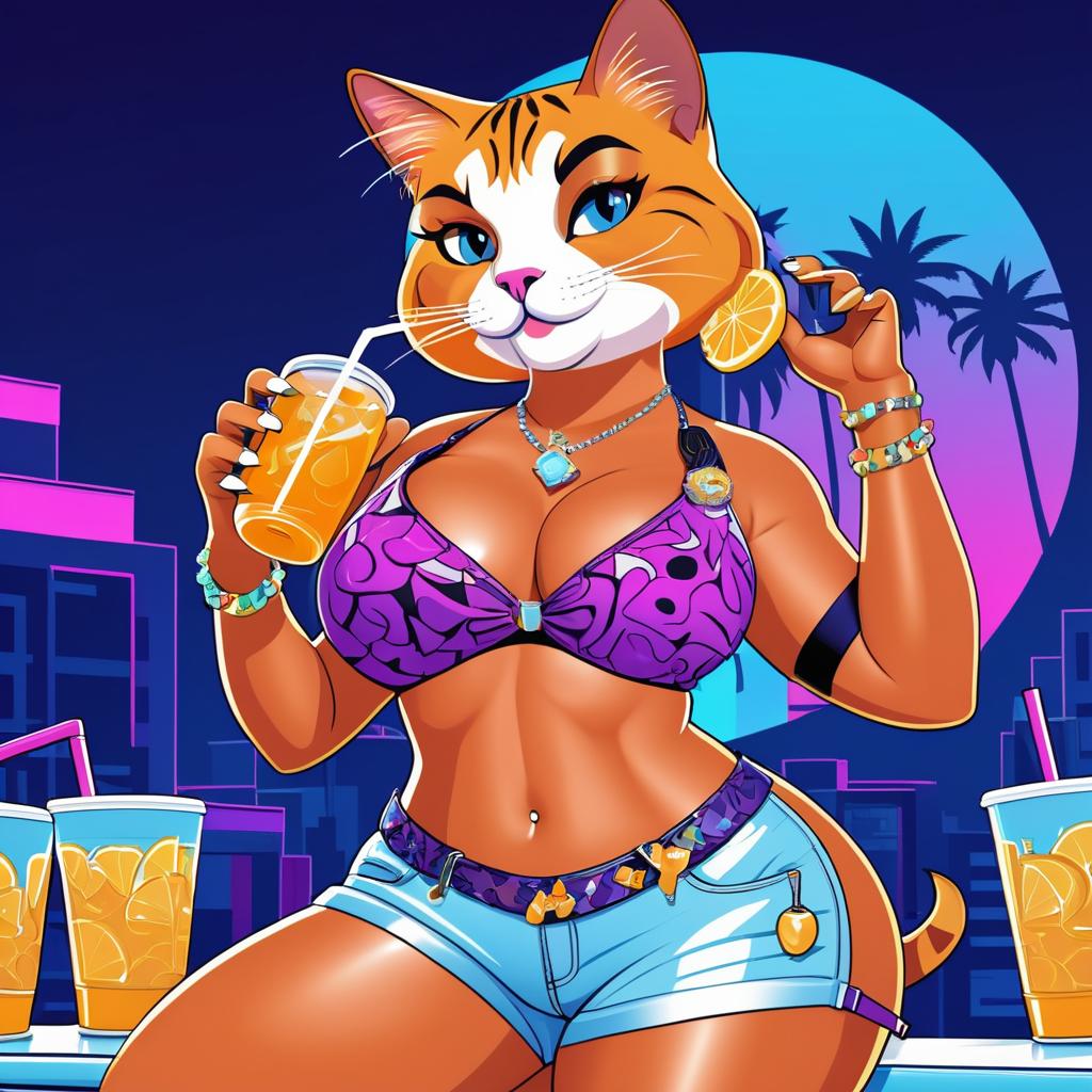 Jazzy the Cat: Hip-Hop Style Illustration