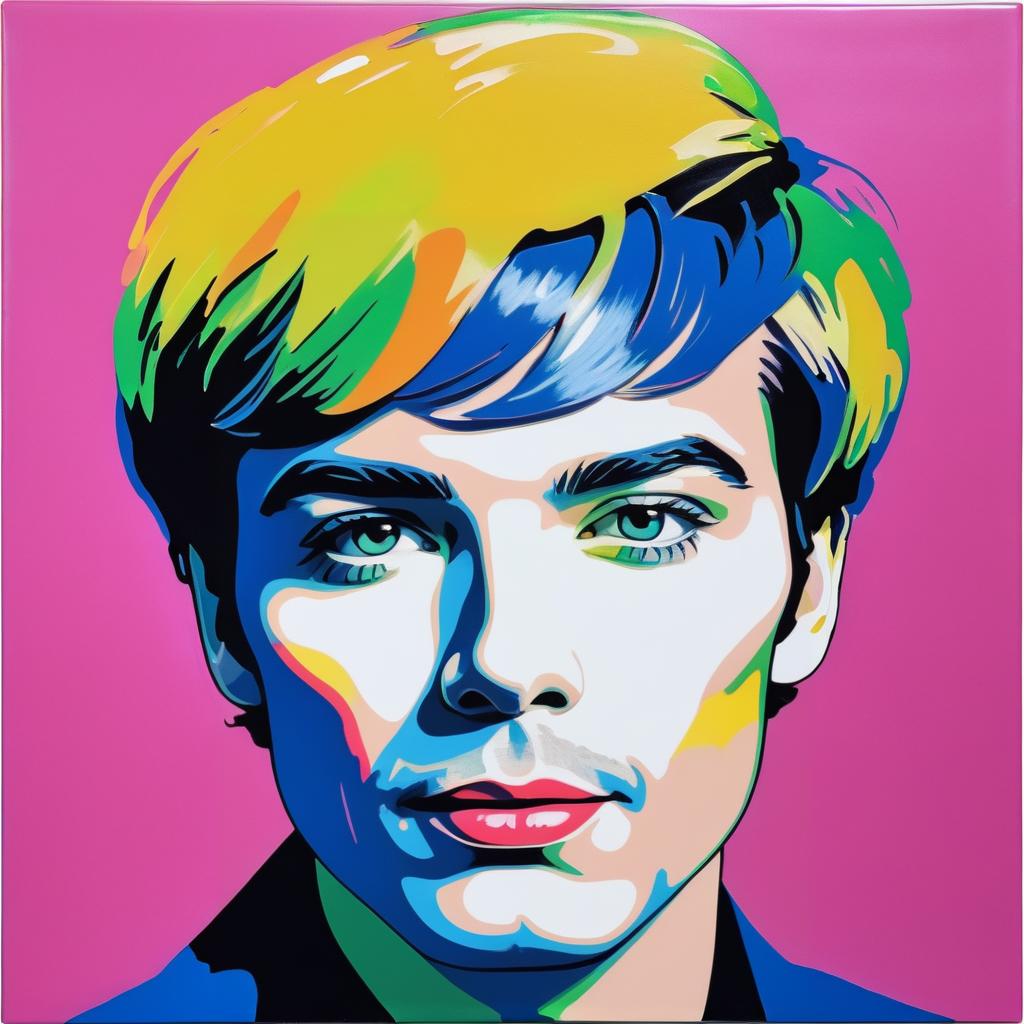 Vibrant Portrait in Warhol Style